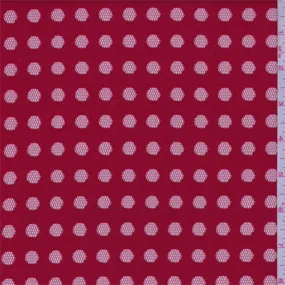 2 5/8 YD PC-Vibrant Red Dot Burnout Mesh Fabric