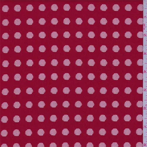 2 5/8 YD PC-Vibrant Red Dot Burnout Mesh Fabric