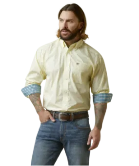 Ariat Yellow Wrinkle Free Cade Classic Fit Shirt