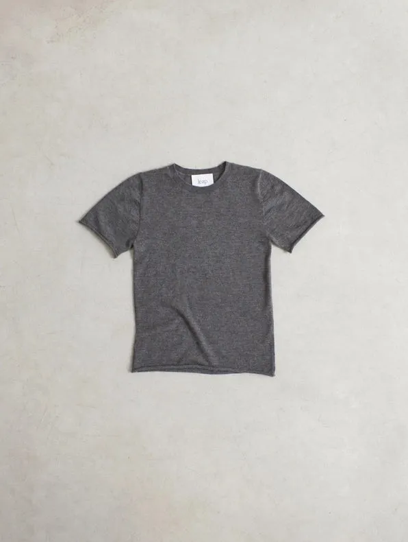 Belinda Cashmere Knitted T-Shirt Grey