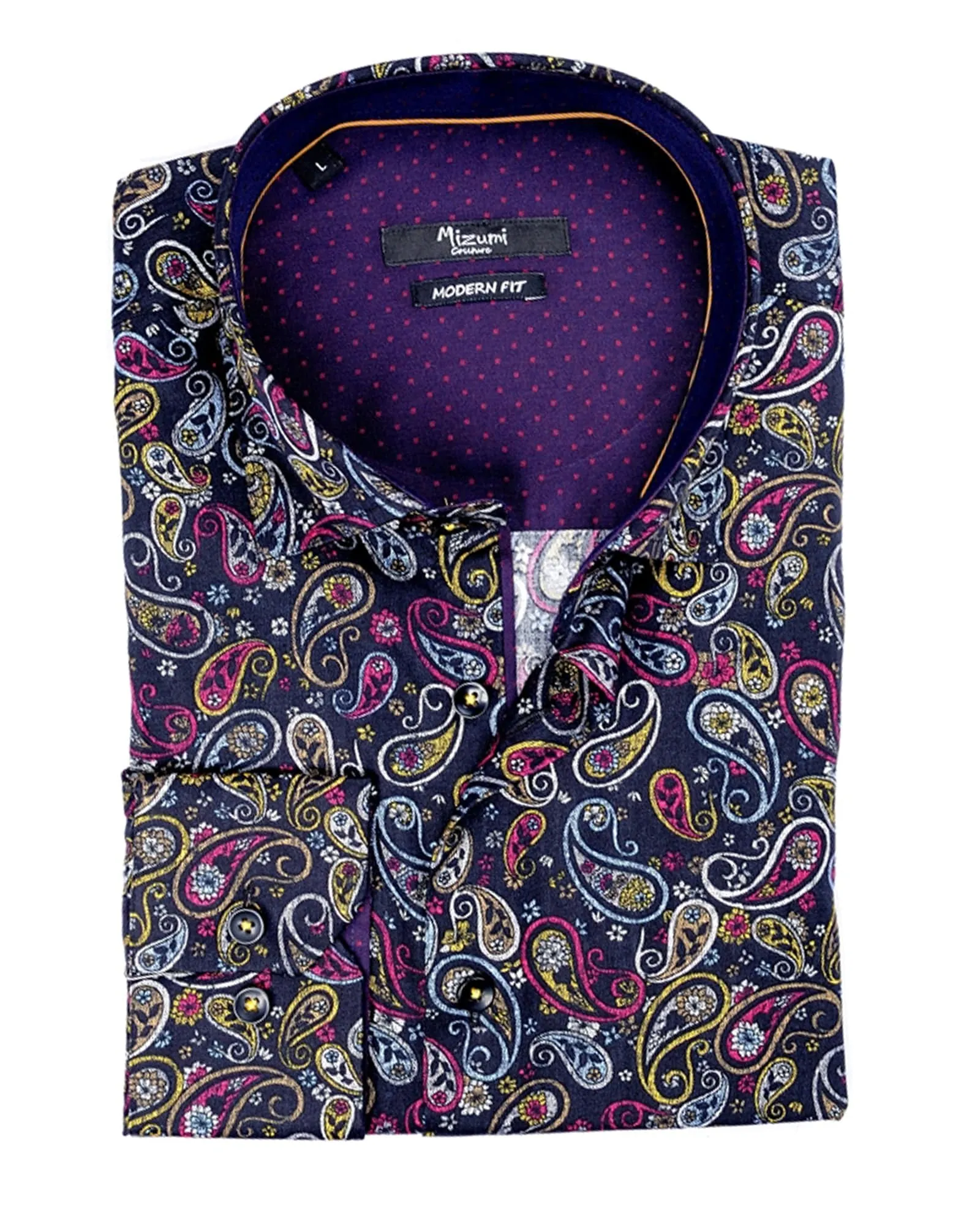 Black With Multi-Colored Paisley Sport Shirt