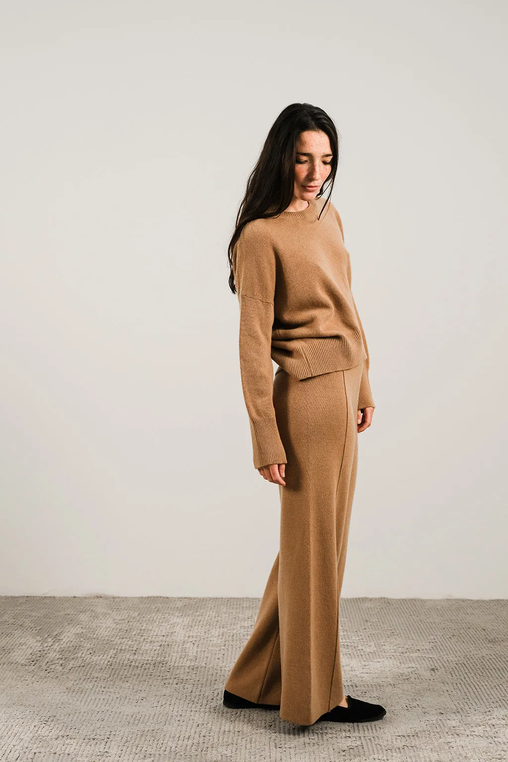 CASHMERE MIX WIDE LEGGED TROUSERS