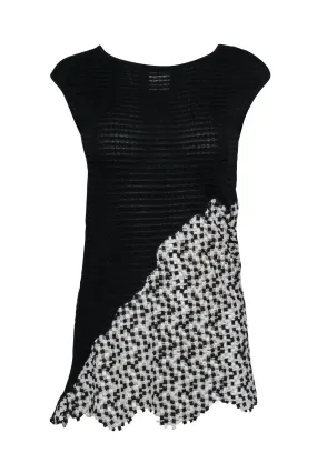 Chanel - Black & White Open Knit Tunic Sz 4