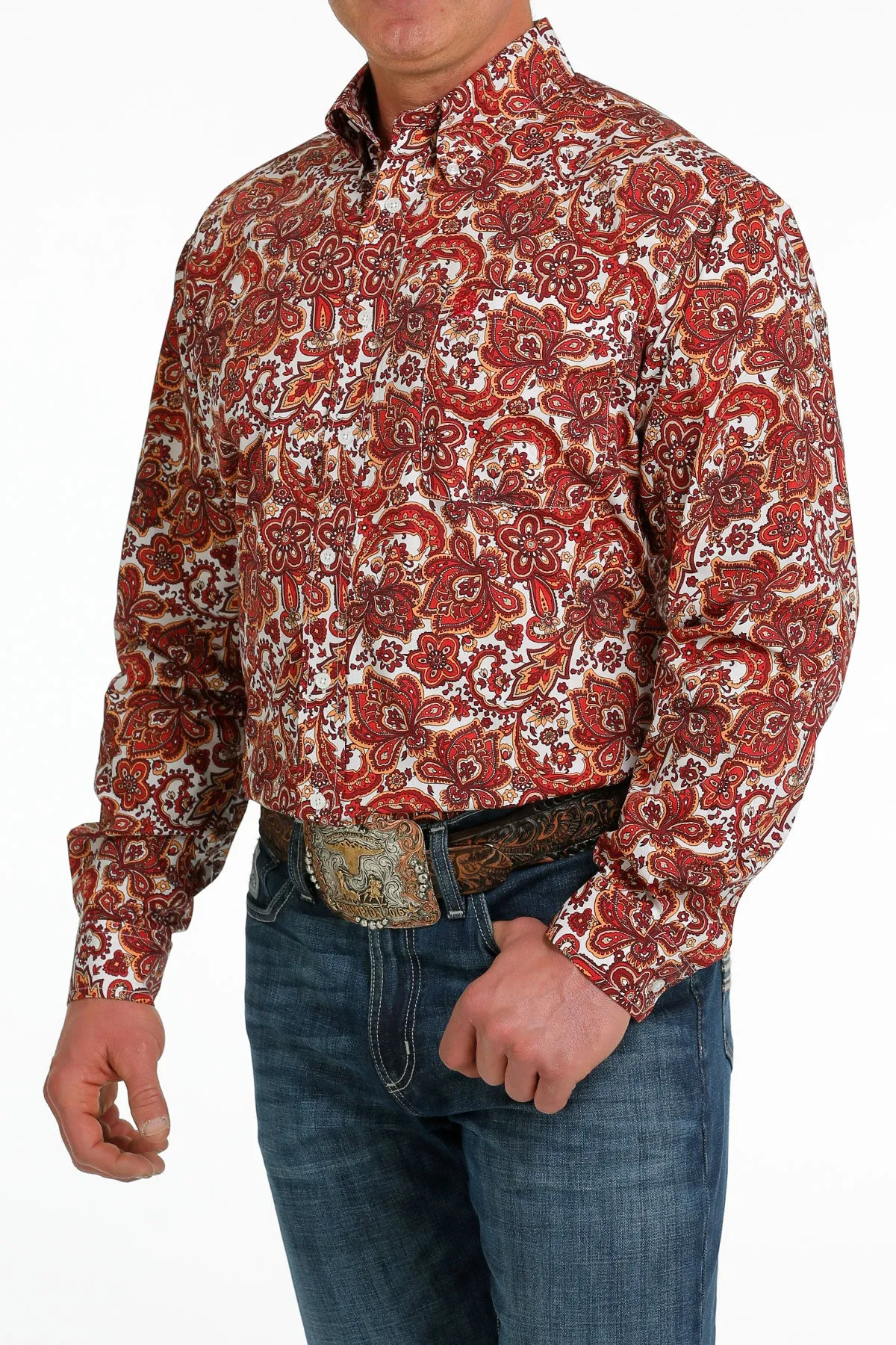 CINCH RED BARN PAISLEY PRINT LONG SLEEVE