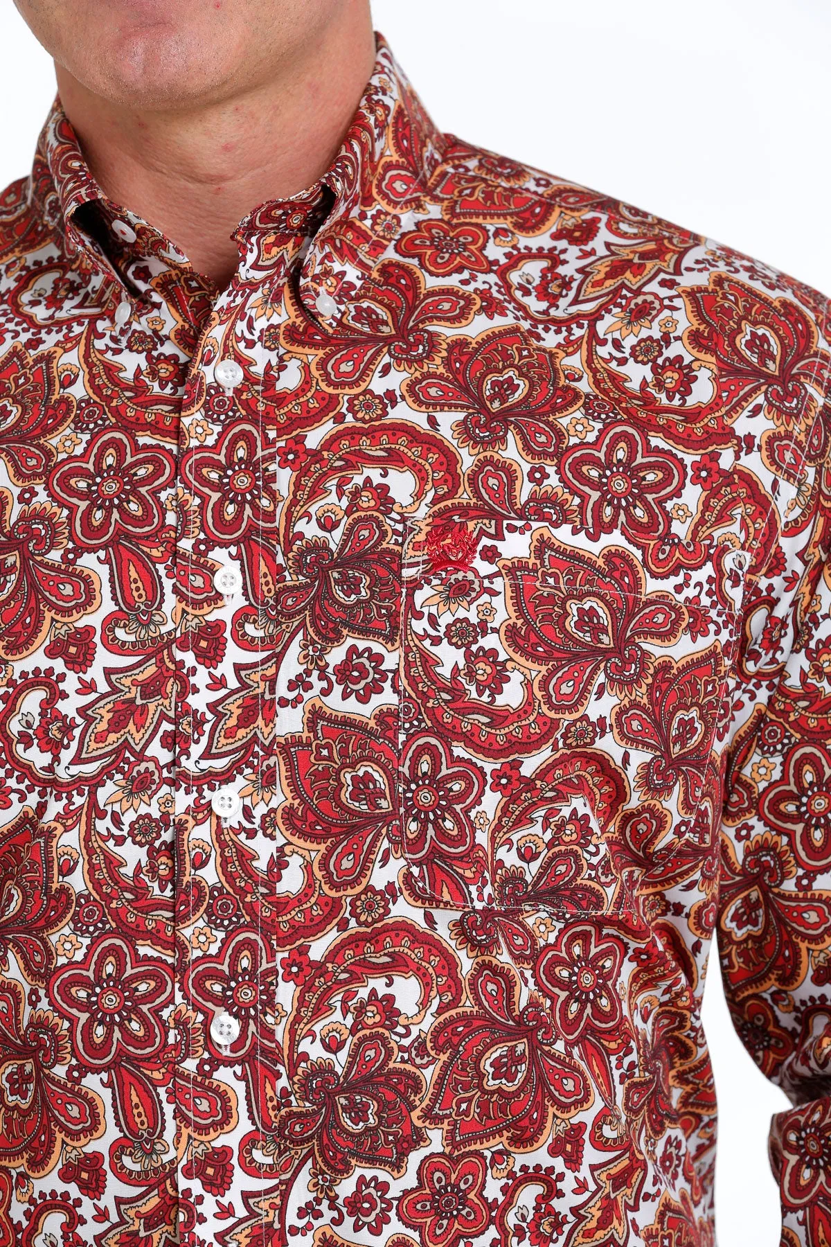 CINCH RED BARN PAISLEY PRINT LONG SLEEVE