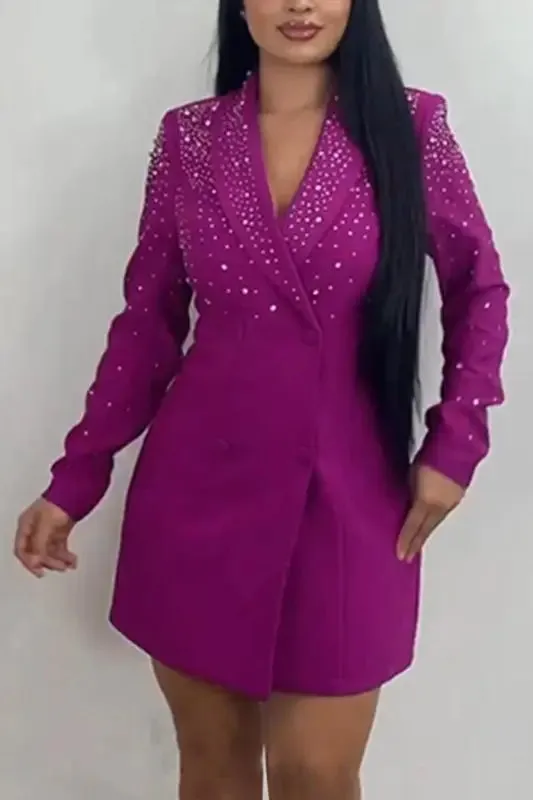 Double Breasted Sequin Blazer Mini Dress