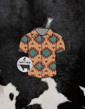 Howdy aztec Button Up (read description)