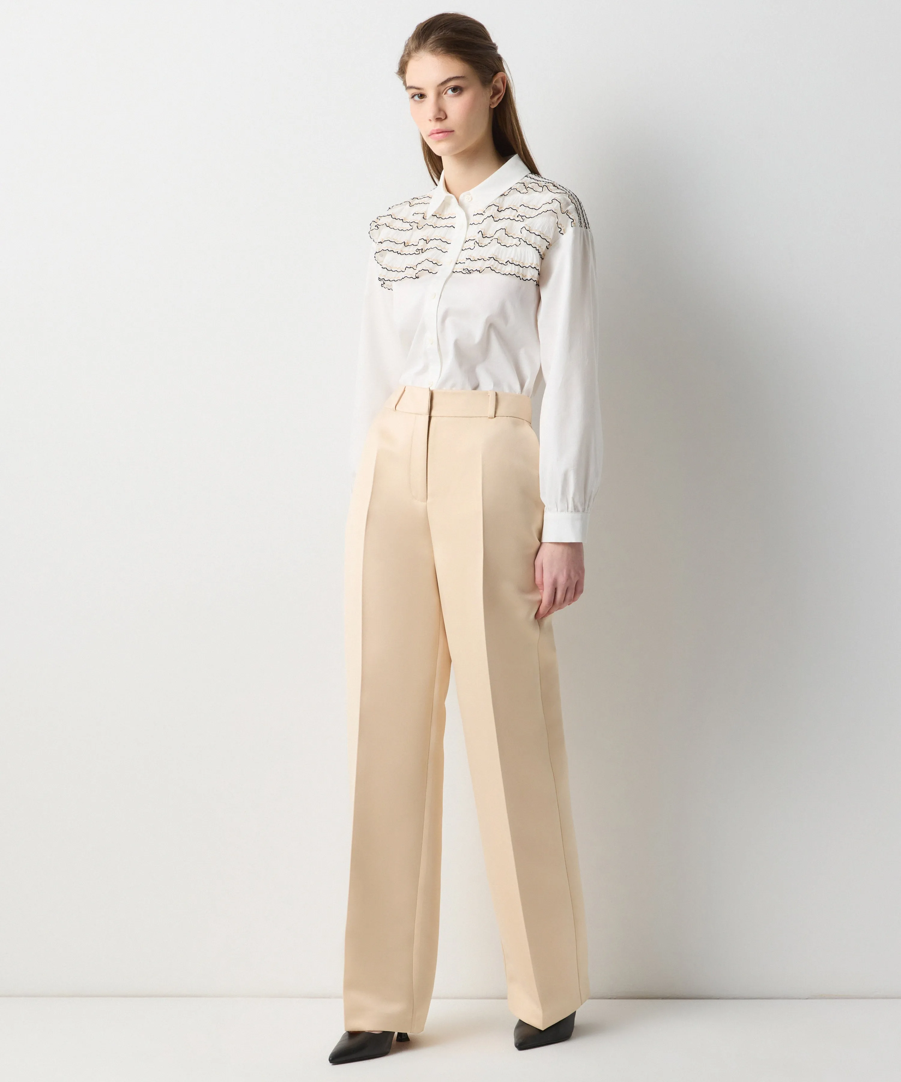 Ipekyol Ruffled Poplin Shirt Off White