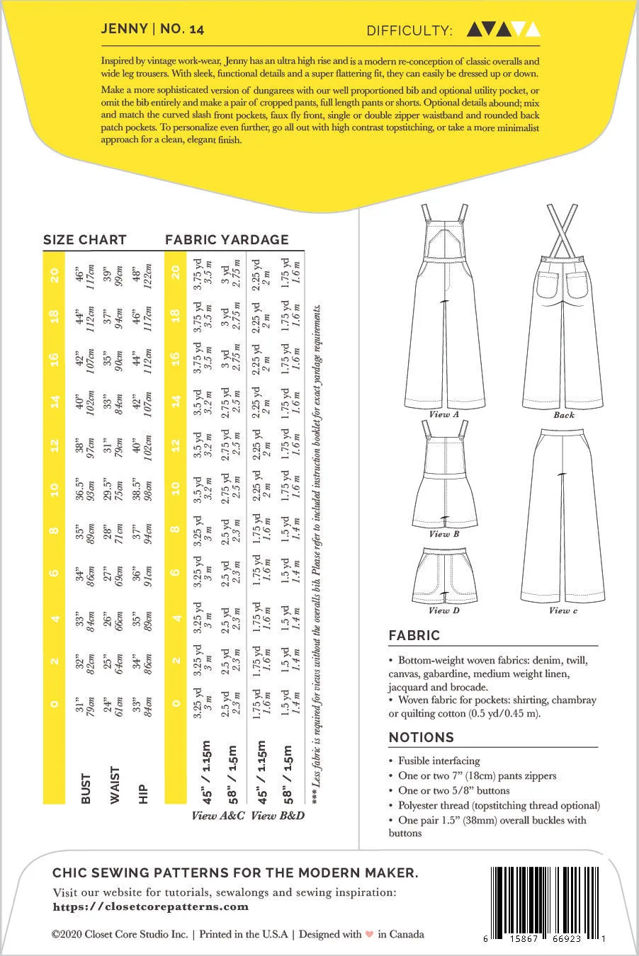 Jenny Overalls   Trouser Pattern (WHOLESALE)