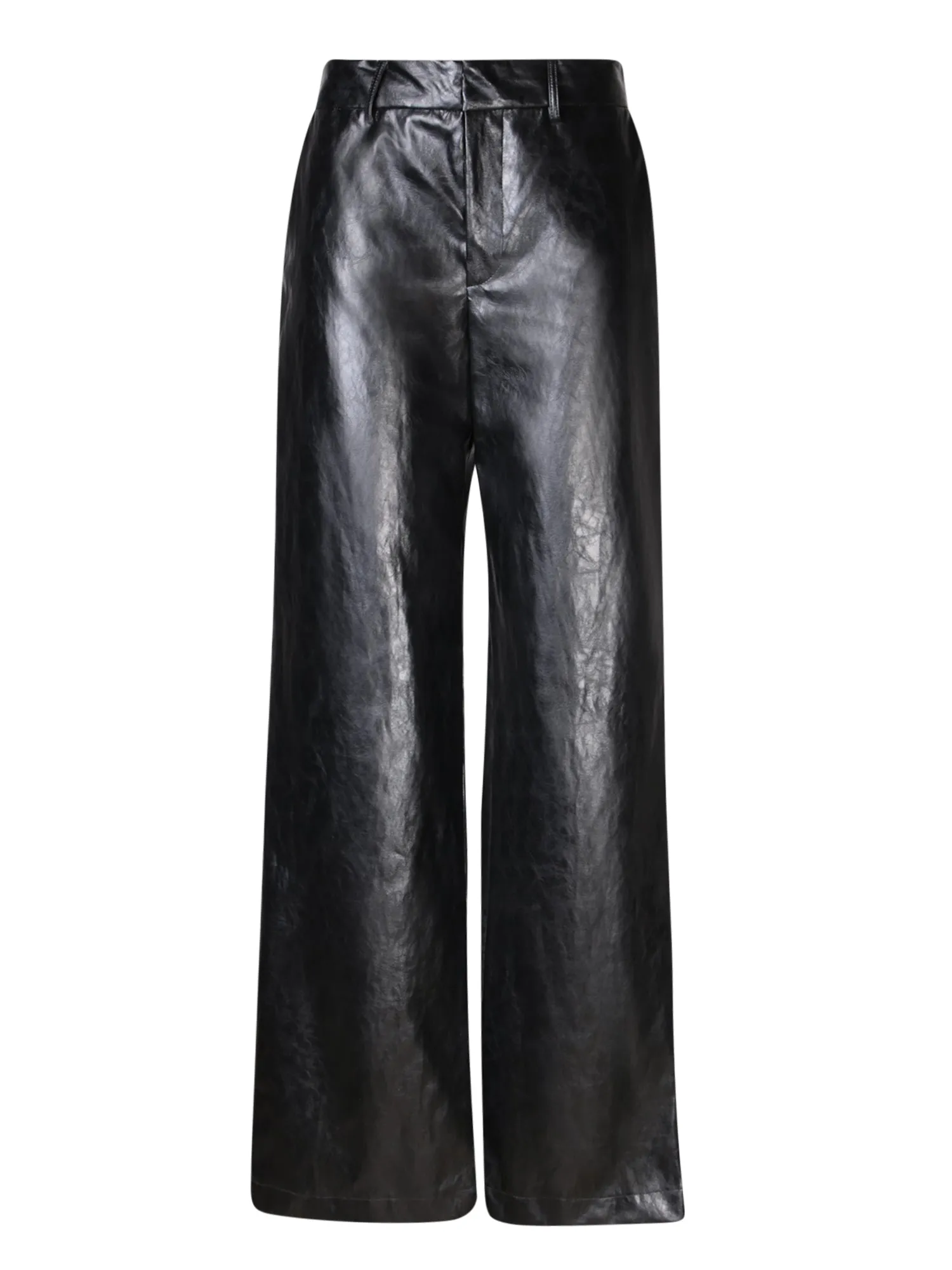 Metallic Black Leather Pants