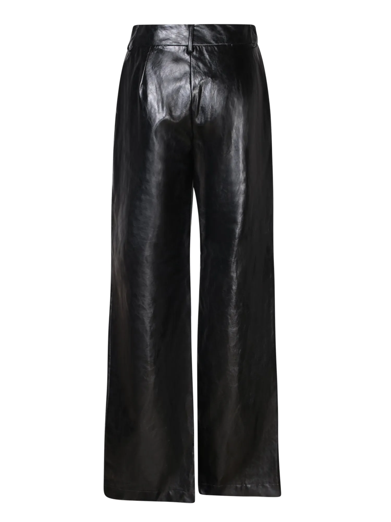 Metallic Black Leather Pants