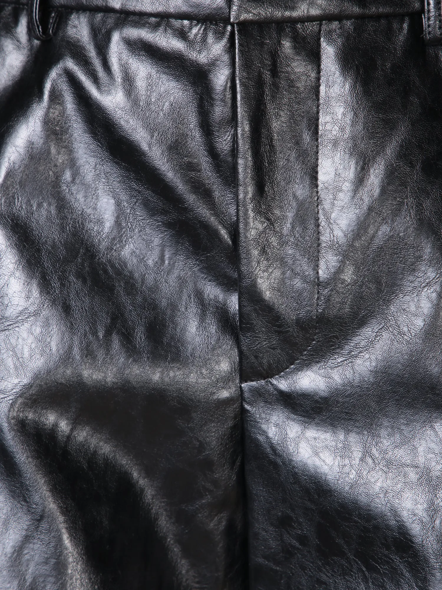 Metallic Black Leather Pants