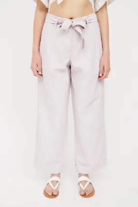 Pink Linen Blend Wide Legged Trouser