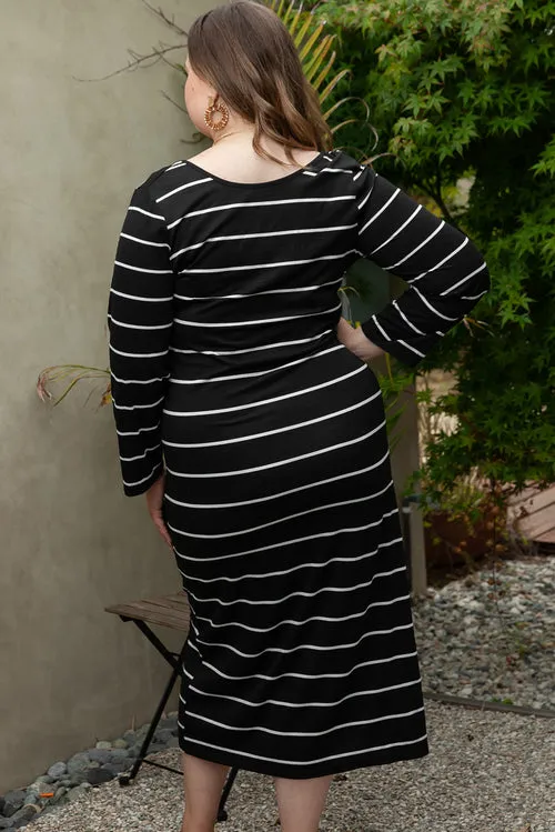 Plus Size Striped Loose Shift Dress