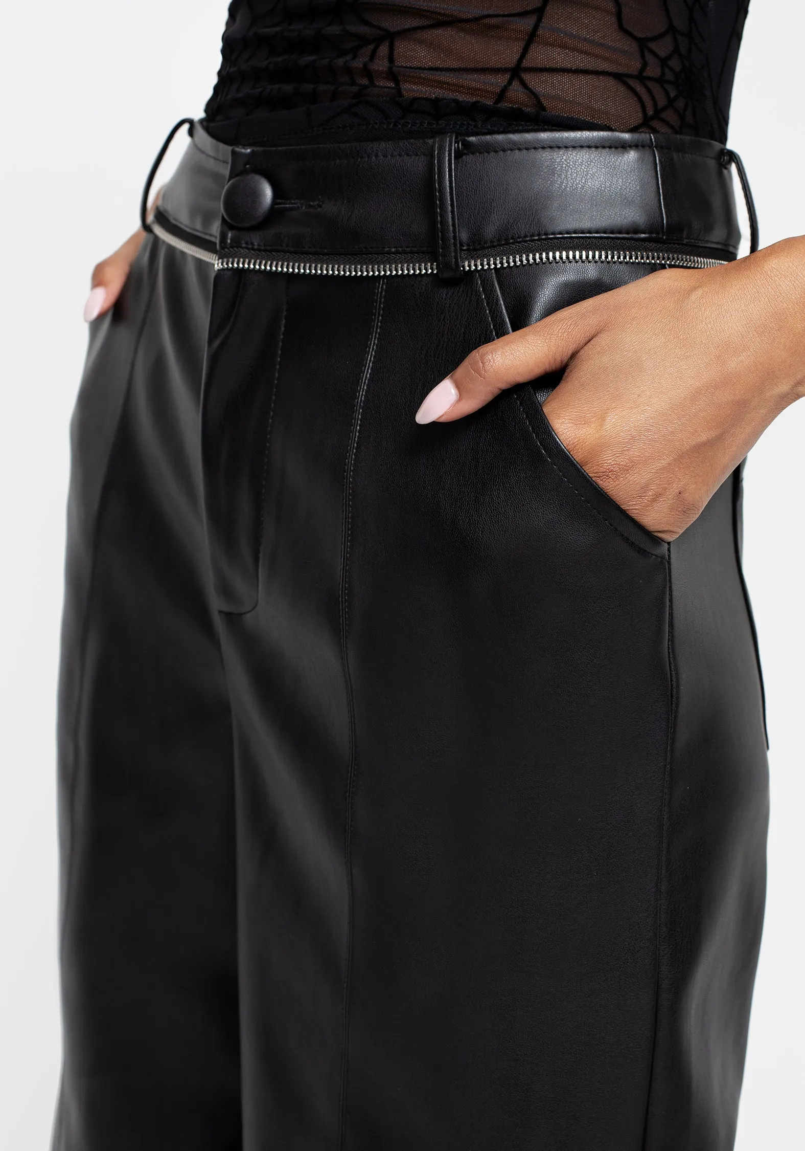 Rapture Zipper Leather Trousers