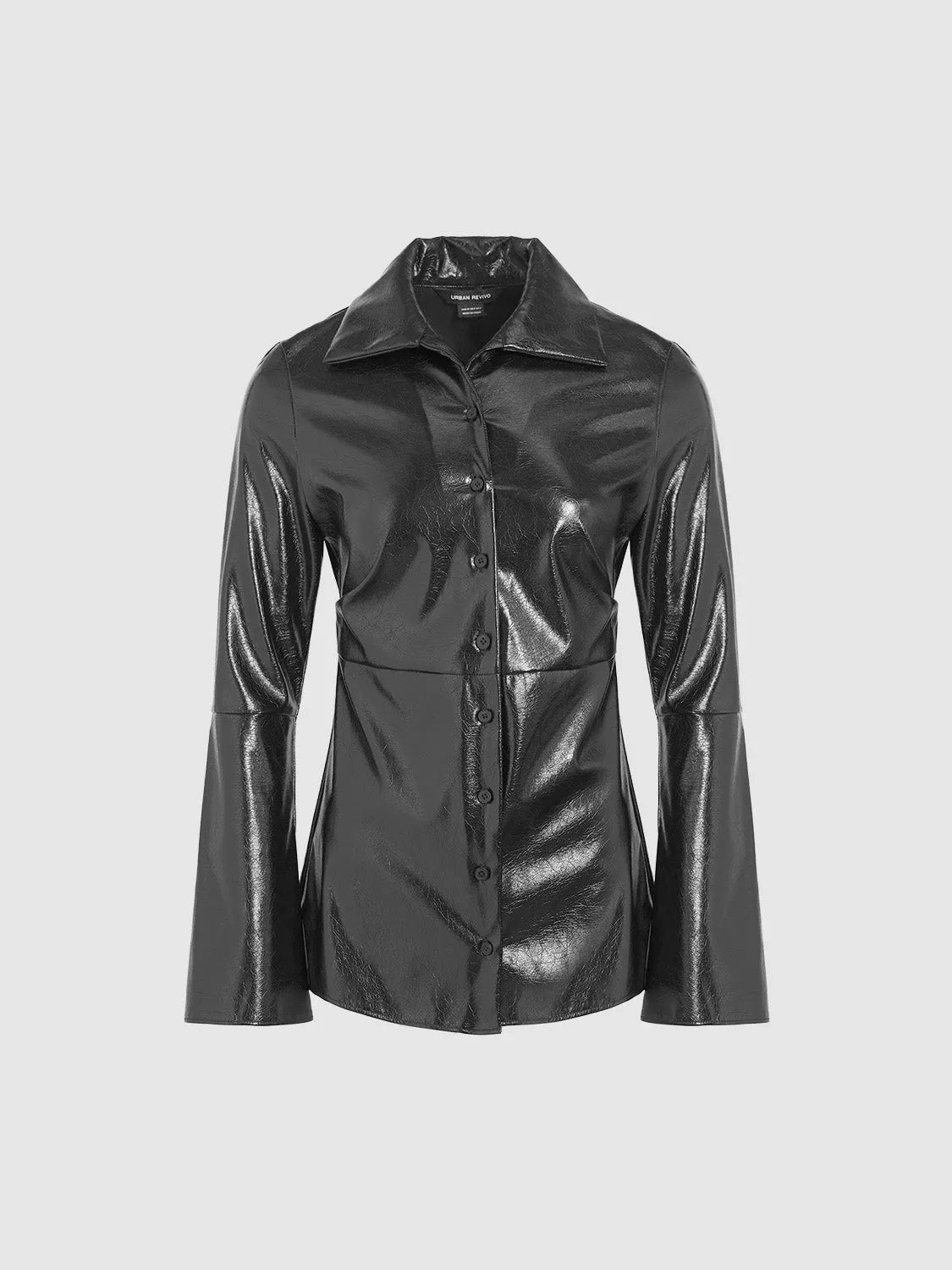 Regular Button Up Leather Shirts