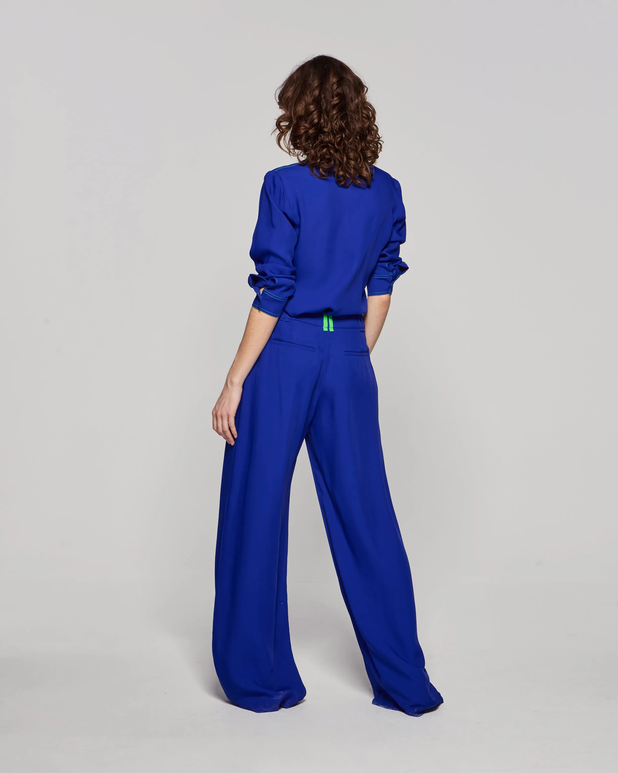 Relaxed Wide Leg Trouser - Cobalt Blue