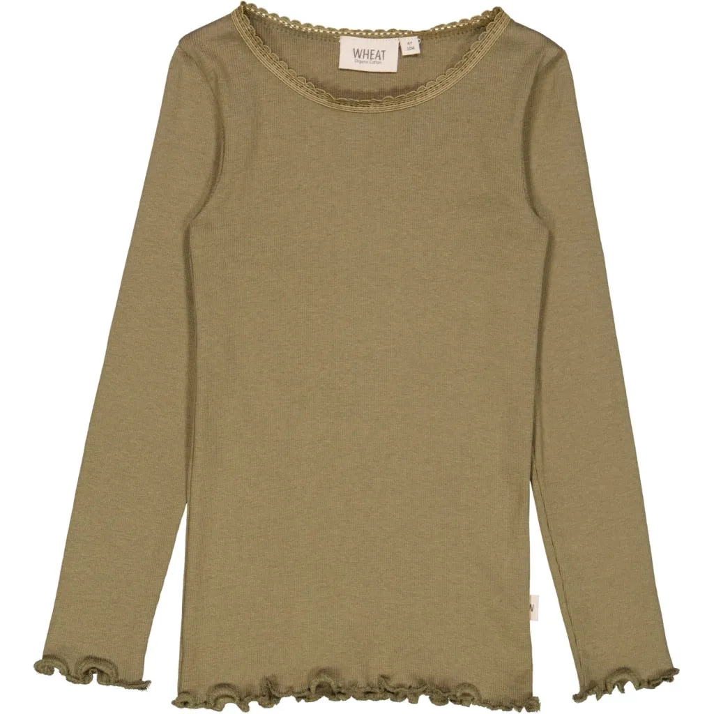 Rib T-Shirt Lace LS - dry pine