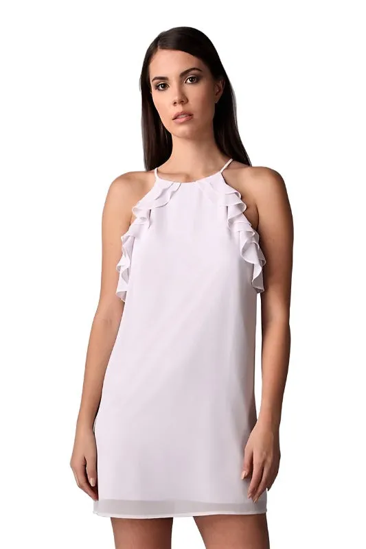 Ruffle Shift Dress-Pearl