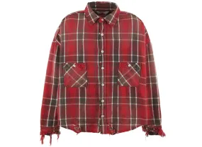 Saint Michael Flannel Shirt in Red/Grey