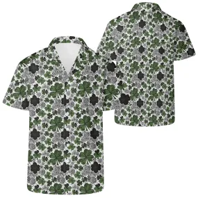 Scribble Clover Mens Casual Hawaiian Shirt