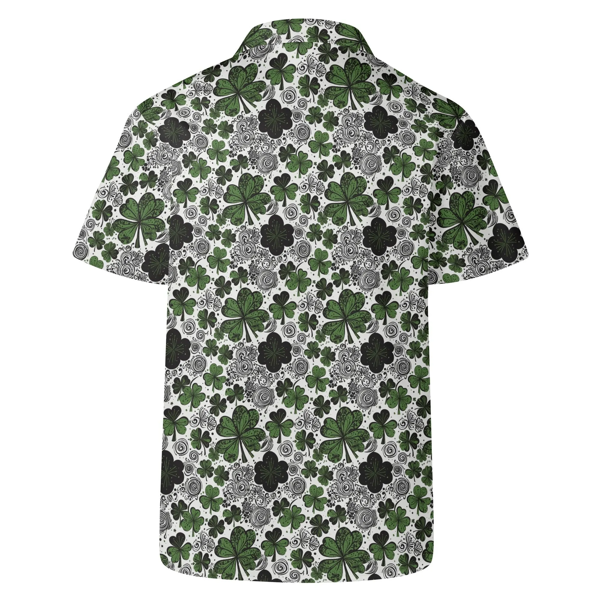 Scribble Clover Mens Casual Hawaiian Shirt