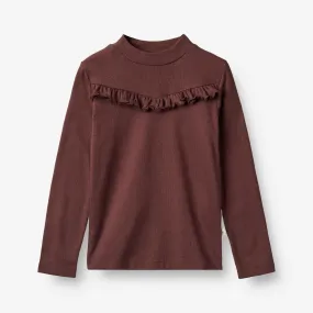 T-Shirt Rib LS Rosetta - aubergine