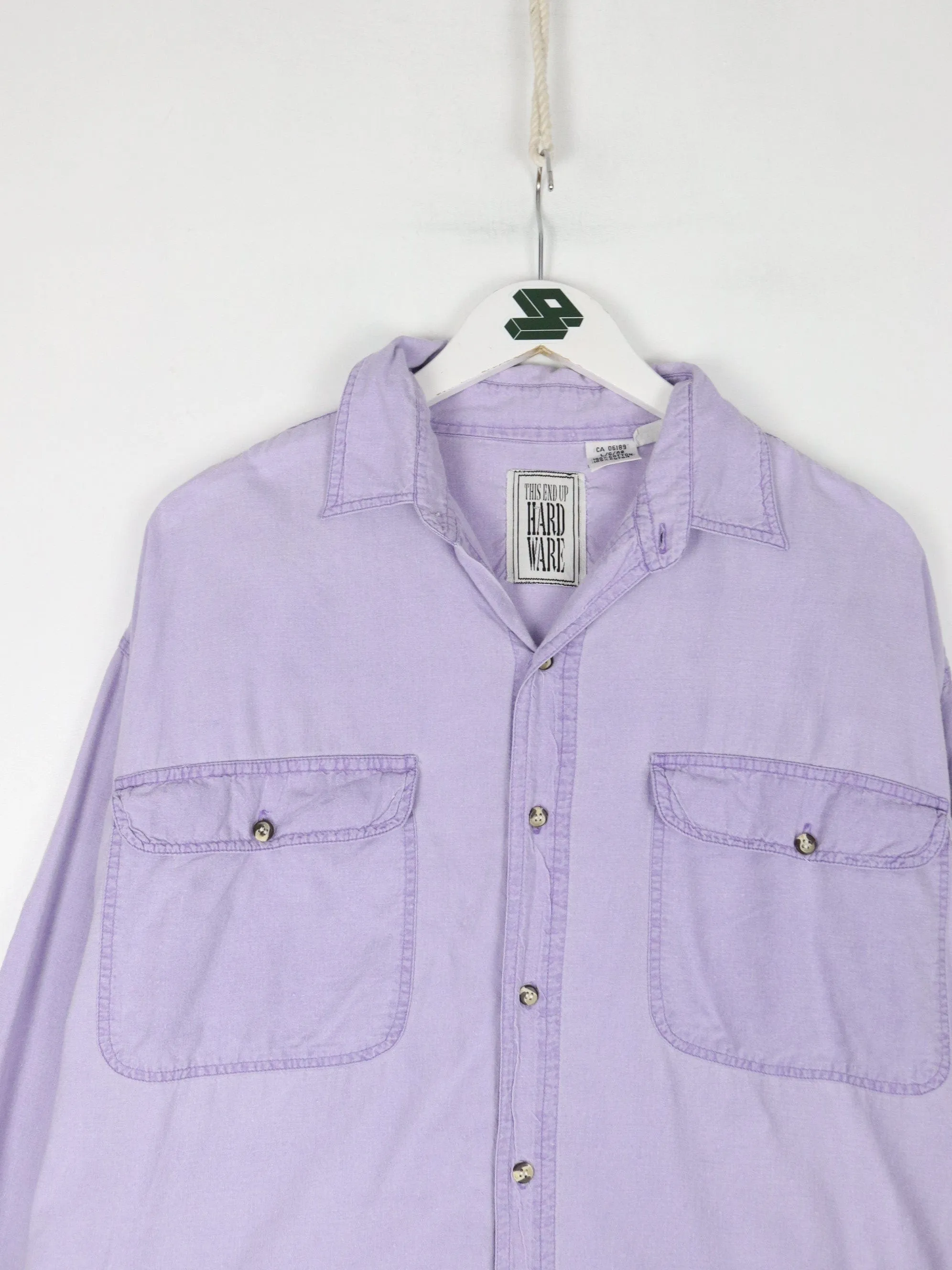 This End Up Hardware Shirt Mens Large Purple Button Up