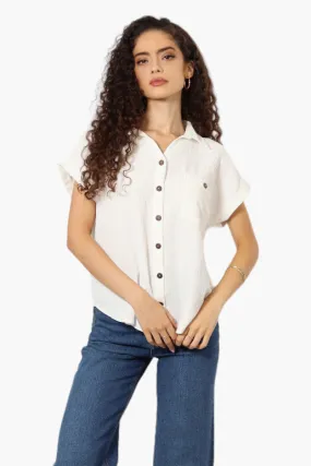 Urbanology Button Up Cap Sleeve Blouse - White