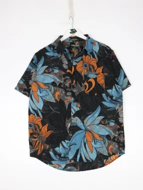 Vintage Point Zero Shirt Mens Medium Hawaiian Floral Button Up